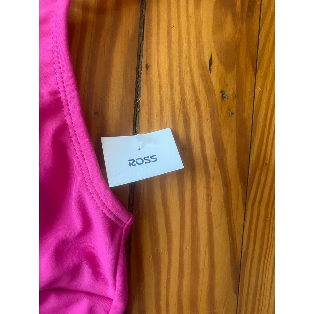 NWT Dorian Swim Womens Hot Pink Twist‎ Front Tankini Top Small